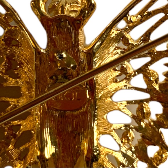 VTG Kenneth Lane Designer RARE! Rhinestone Butterfly Brooch Pin Signed - Picture 5 of 6